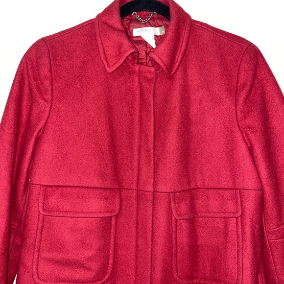 $90 J. CREW LINED WOOL COAT | RED | PETITE MEDIUM - Picture 7 of 12